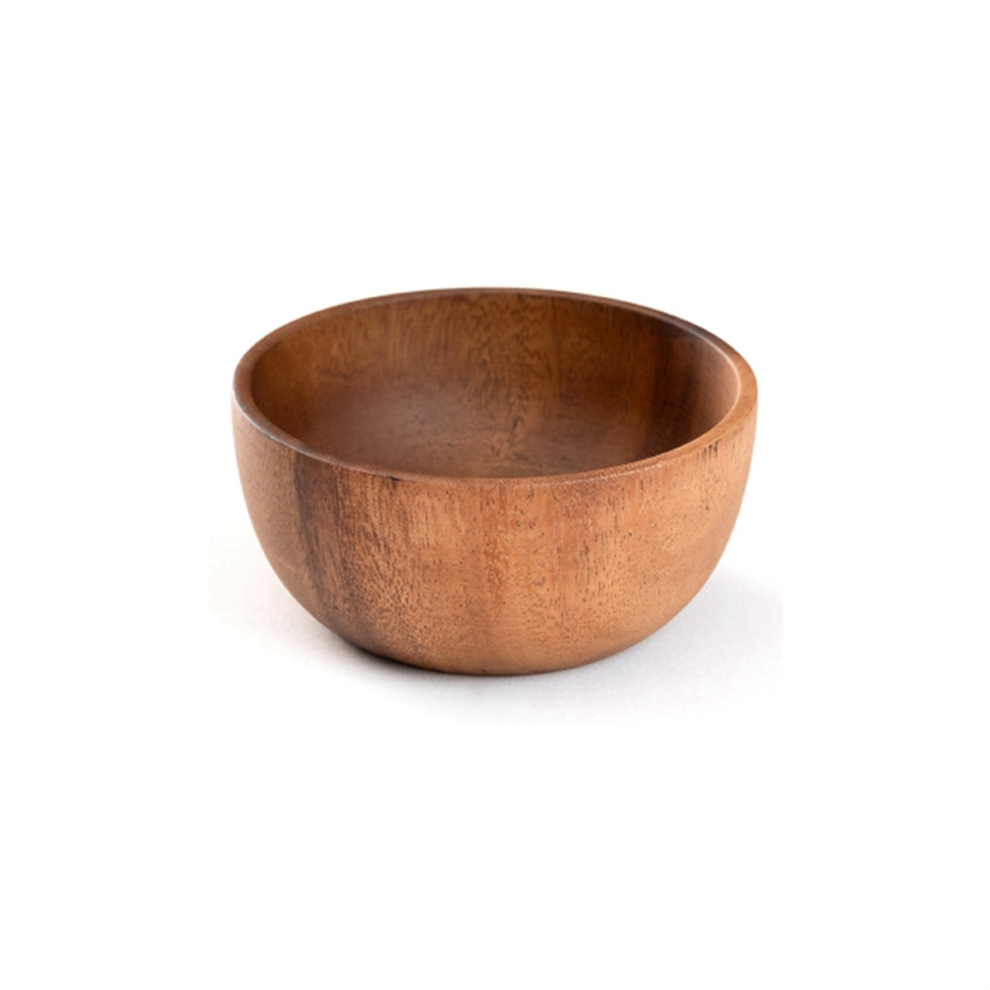 Wooden Salad Bowl Round Dessert Displays Serving Trays Fruit Food Salads Snack Soup For Home Coffee Shop B Exogio