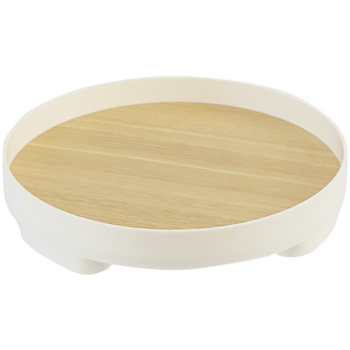 Decorative Tray Small Round Home Bathroom Wooden
