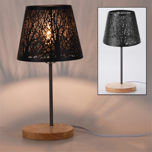 Table Lamp, Metal Lampshade and Base with Tree Pattern,Suitable for Tabletop Pendant Lamp Wall White US PLUG 2