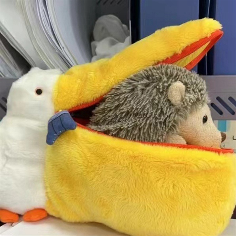 Kawaii Pelican Plush Coin Purse Bag Stuffed Animal Pencil Cute Cartoon Makeup Storage For Kid Birthday Gifts A 4852752478233