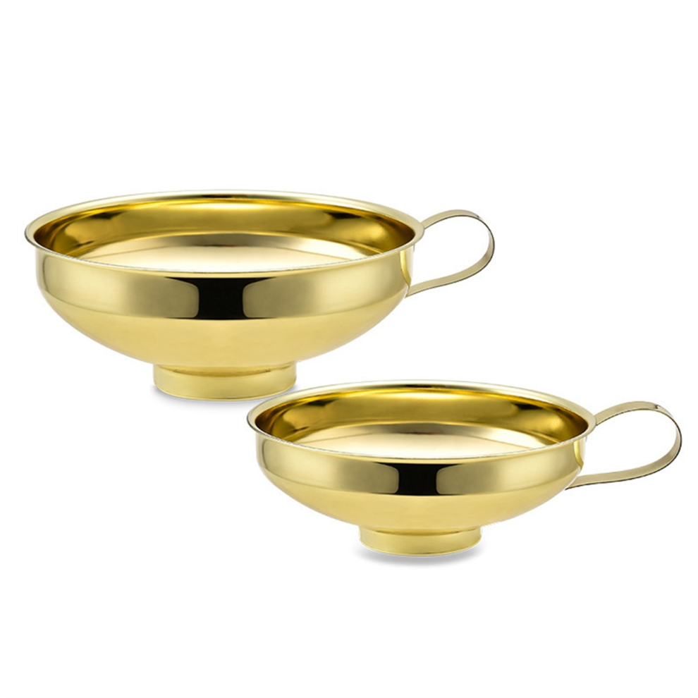 Stainless Steel Household Wide Mouth Funnel Salad Dressing Large Diameter Jam Gold 4852752476451