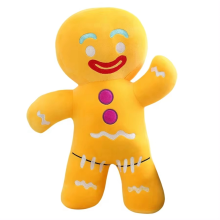 Peluche a forma di omino di pan di zenzero kawaii, decorazione per divano, regalo di peluche con biscotti, 46 cm