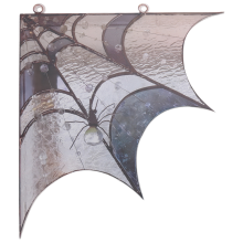 Decorazione per porta a forma di ragnatela, decorazione da parete, cartello angolare di Halloween, da appendere alla finestra, ornamento con cornice B