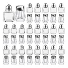 Mini salières et poivrières transparentes pour assaisonnements, petites épices, assaisonnement transparent, argent