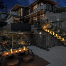Solar Power Tea Lights Outdoor Candle Flameless Flicker Waterproof Table Lamp LED Candles with Dusk to Dawn 6pack