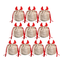 10 stücke Weihnachten Geweih Taschen Nette Süßigkeiten Geschenk Verpackung Decor Navidad Lagerung Tasche B