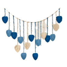 Gewebte Blätter Makramee Wandbehang Ornament, handgefertigte Kunst Wandteppich Home Dekoration für Schlafzimmer Wohnzimmer C