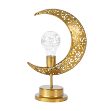Iron Moon Round Ball Muslim Style Modeling Lamp Decorative Bedroom Holiday Table Atmosphere B
