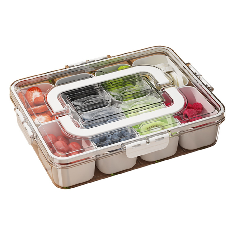Exogio Multi-Compartment Food Storage Box Container Transparent Refrigerator Finisher Plastic B