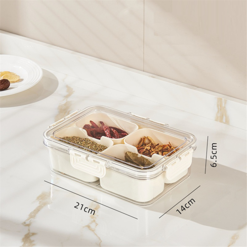 Contenitore per alimenti multiscomparto, trasparente, in plastica, per frigorifero A 1