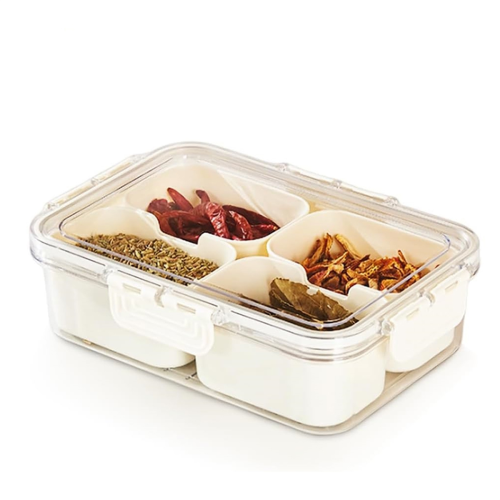 Contenitore per alimenti multiscomparto, trasparente, in plastica, per frigorifero A