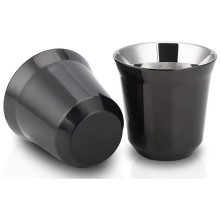 80 ml/2,7 oz 304 Edelstahl Espresso Kaffeetasse Tragbare Doppelschicht Büro Milch Tee Getränke Becher Mini Weinglas