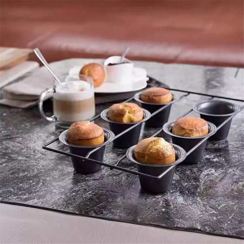 6 Cup Nonstick Popover Pan Muffin Cupcake Bakeware Pudding for Oven Baking Frittatas Muffins Quiches Cakes 1