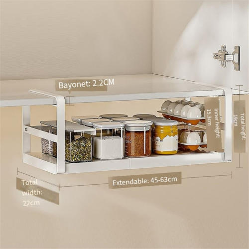 Expandable Under-Shelf Storage Basket Hanging Suitable for Cabinets Under the Shelf. Increase Space 1