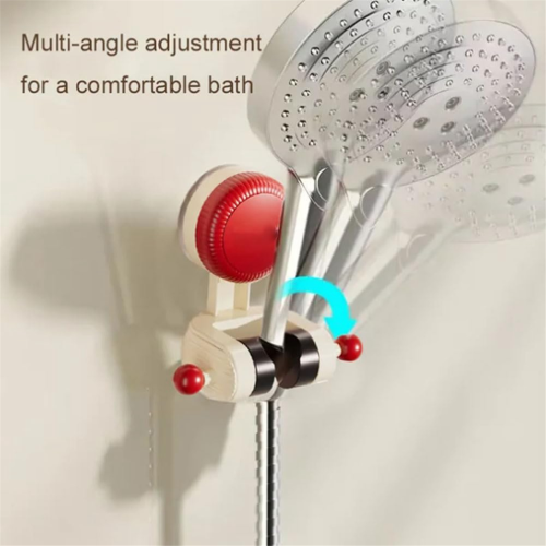 Adjustable Suction Cup Shower Holder Swivel Detachable Handheld Red 1