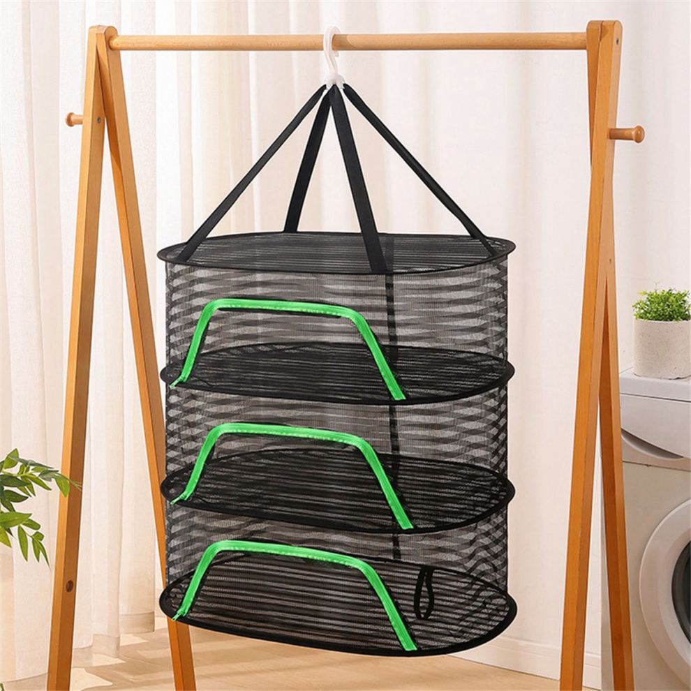 Filet De Séchage Suspendu 4 Niveaux 60x80cm - Séchoir Herbes Aromatiques Pliable