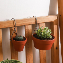 Lot de 6 crochets muraux en métal pour pots de fleurs en terre cuite, argentés