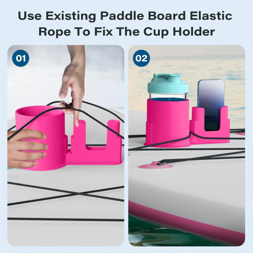Surfboard Kayak Holder Beverage Phone Drawstring Fixed Rose Red 2