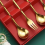 Christmas Set Gift Tableware Spoon & Fork Dessert Fruit Coffee D 6