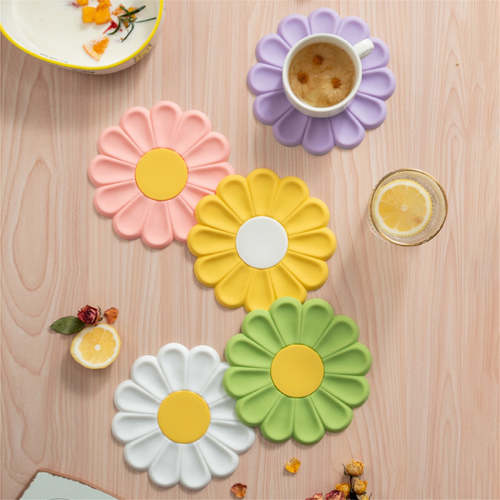 Flower Coasters Beverage Non-Slip Insulation Pads Table Mats Kitchen Accessories 1