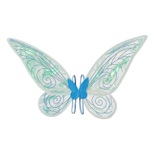 Costume da fata farfalla con ali da donna, scintillante, principessa angelo, per Halloween, cosplay, blu