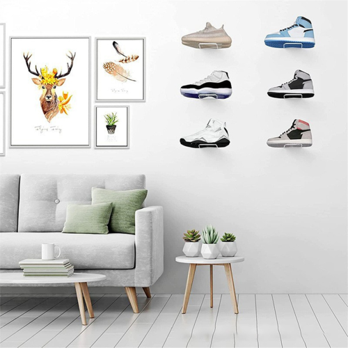Plastic Floating Shoe Display Rack, Sports Wall-Mounted Storage Rack 2