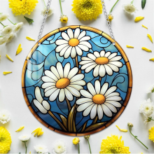 4 STÜCKE Acryl Disc Anhänger mit Kette Europäischen Retro Bunte Blume Damen-accessoires YK292