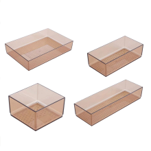 Desktop Storage Box Schrank Schublade Kunststoff Separator Küche Geschirr Rahmen Transparent Überlagert Kosmetische
