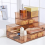 Desktop Storage Box Cabinet Drawer Plastic Separator Kitchen Tableware Frame Transparent Superimposed Cosmetic 5