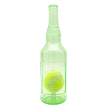 Dog Toy Water Bottle Cruncher Chew Toys for Dogs Plastic with Ball Green