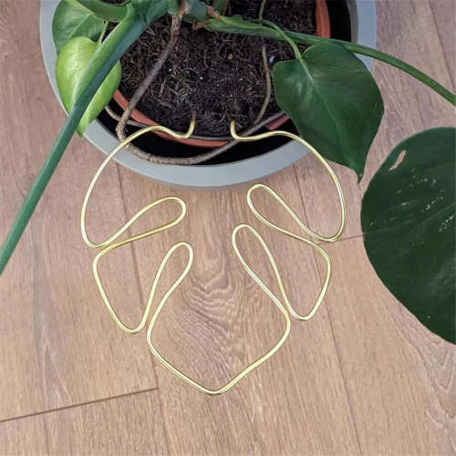 Supporto per piante a forma di Monstera, riutilizzabile, robusto supporto in lega per contenere erbe aromatiche e verdure D 2