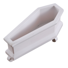Mini pot de fleurs cercueil, support décoratif pour plantes, ornements de bureau blancs