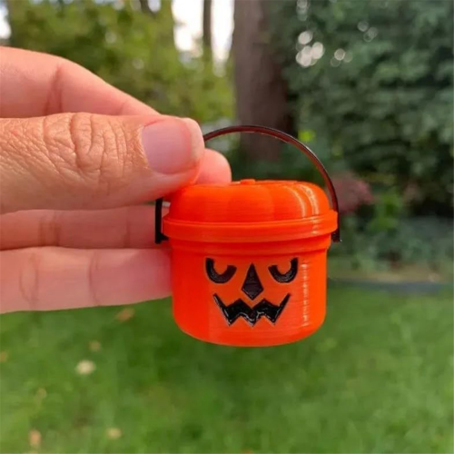 Kürbis Mini Eimer, Niedlich, Plastikeimer Weihnachtsgeschenk Ornamente 2