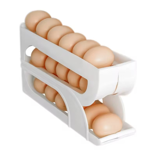 Automatic Egg Rolling Dispenser 3-Tier Holder Space-Saving Storage Container for Fridge Rack 1