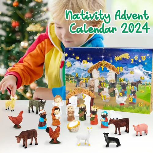 JOYIN Lot de 13 petits jeux de crèche de Noël, jouets miniatures, crèche de Noël pour enfants, décoration de Noël