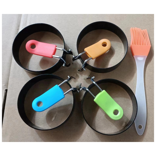 Round Omelette Maker Silicone Handle Non-Stick Ring Egg Mold Model Cake Baking 2