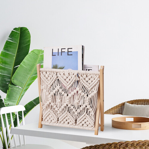Magazine Rack Bohemian Style File Storage Basket 1