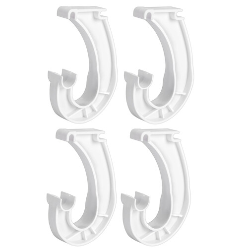 4 supporti per asta appendiabiti, supporto per ripiano da 3/4, robuste staffe a forma di J per vestiti