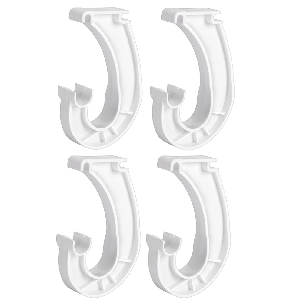 4Pcs Hanging Closet Rod Support,3/4 Shelf Holder,Sturdy J-Shaped Brackets For Clothes Exogio