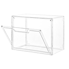 1 Packung durchsichtige Aufbewahrungsbehälter mit Deckel, stapelbare Acryl-Vitrine für Handtaschen, Kosmetika, multifunktionale Boxen