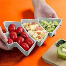 Neujahr Weihnachtsbaum Obstschale Haushalt Snack Tablett Süßigkeiten Melone Samen getrocknet Box weiß