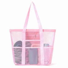 Strandtasche mit großer Kapazität, Netzstoff, zum Schwimmen, multifunktional, für Reisen, Handtasche, Badeanzug, Aufbewahrung, B