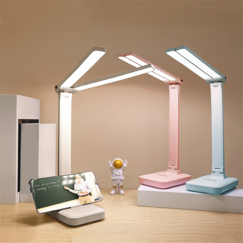 LED Desk Lamp 3 Level Dimmable Touch Night Light USB Rechargeable Eye Protection Foldable White 2