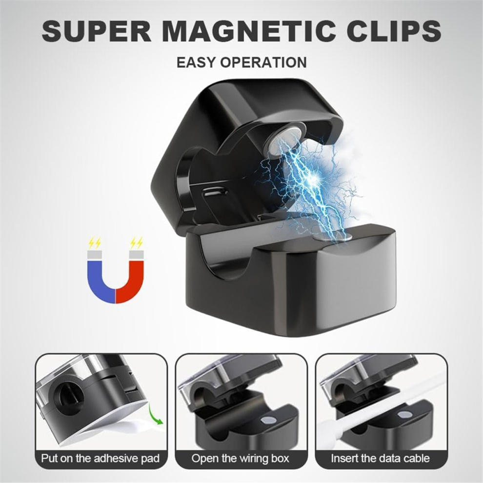 6Pack Magnetic Cable Management Clips,Magnetic Cord Organizer Clips For Office Desk Car Wall White 4851992945963