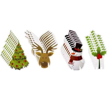 200PCS Wein Tasse Karte Weihnachten Decor Santa Hut Glas Weihnachten Baum Dekoration 2025 Neue Jahr Zubehör