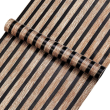 Papier peint à rayures en bois pour rénovation de meubles de bureau, autocollant auto-adhésif B