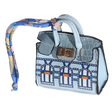 Mini-Haushaltstasche, tragbare Handschlaufe, Bluetooth-Headset, Geldbörse, multifunktional, klein, blau