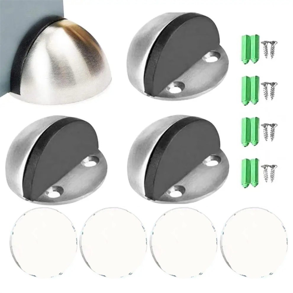 Floor Door Stoppers Stainless Steel Stopper 4X Stops Mounted For Studio Home 4851992952657