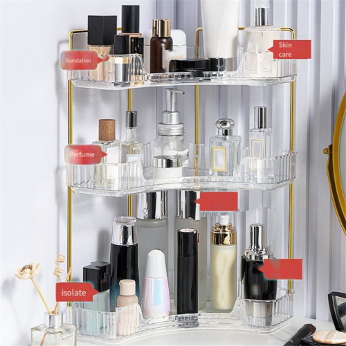 Corner Bathroom Counter Storage Rack Countertop Cosmetic Dressing Table Tray 3 Layers 1