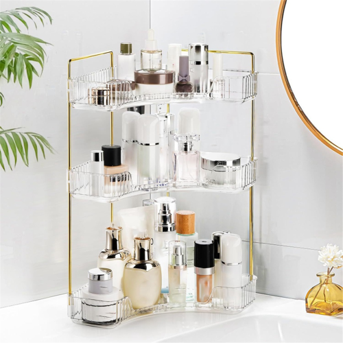 Corner Bathroom Counter Storage Rack Countertop Cosmetic Dressing Table Tray 3 Layers 2
